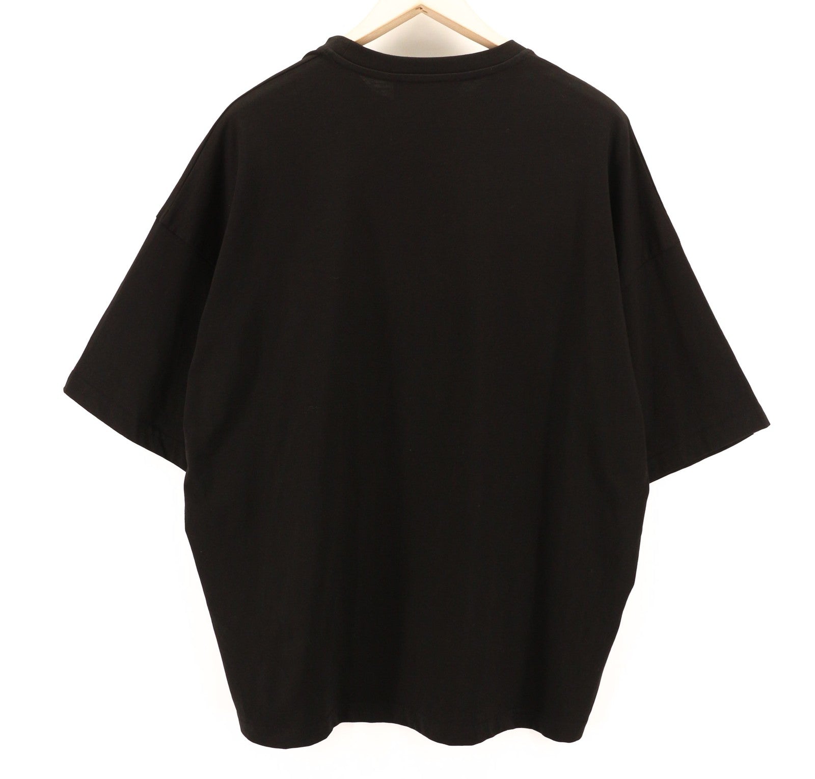 JOHN RICHMOND Mens T-Shirt M Black Oversized Loose Crew Stretch Short Sleeve