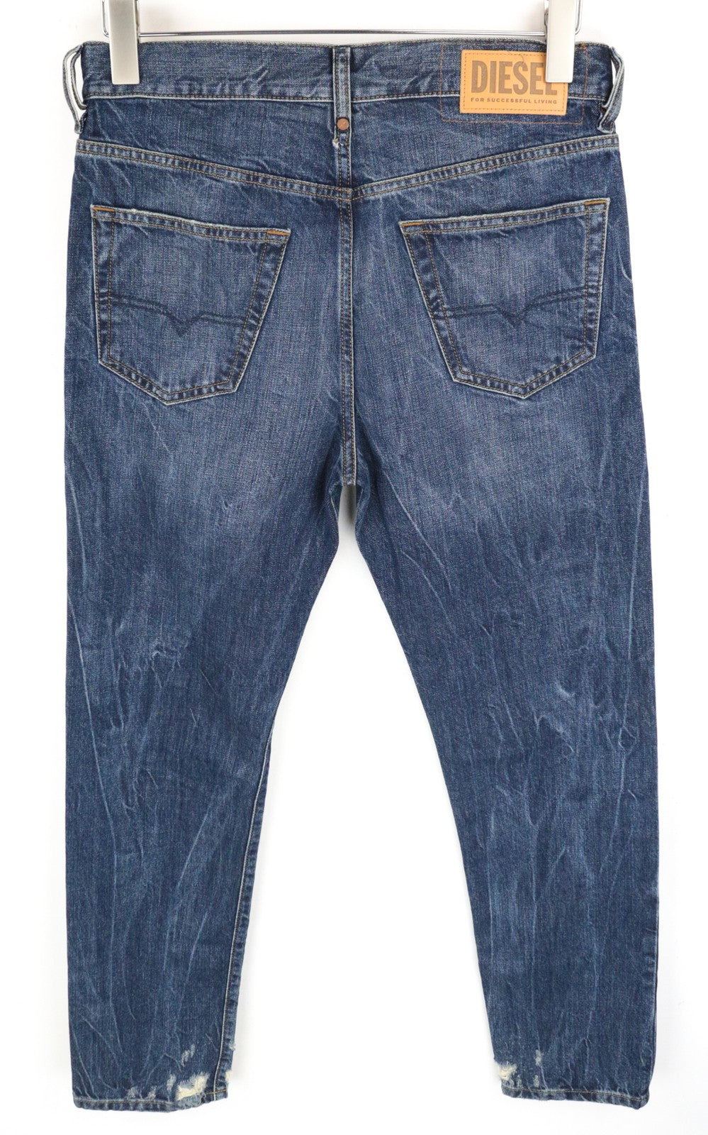 DIESEL Mharky 080AG W29/L32 Men Jeans Stone Washed Slim Skinny Distress Blue