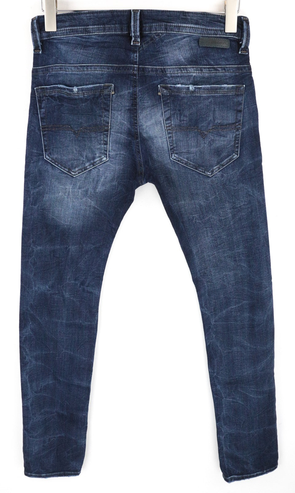 DIESEL Thavar-NE R060S W28 Men Jeans Taper Distress Aged Look Sweat Jogg Blue