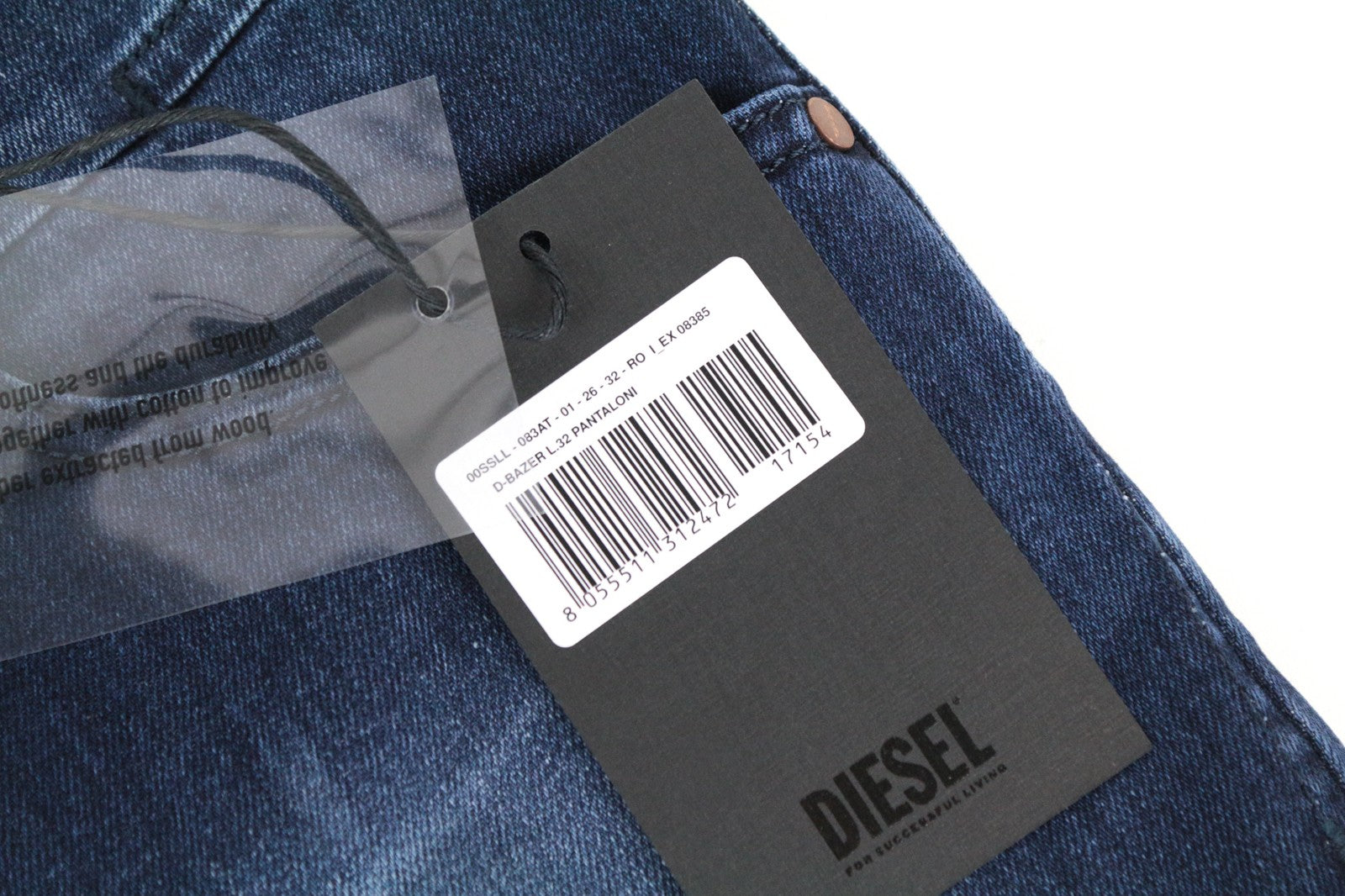 DIESEL D-Blazer 083AT W26/L32 Men Jeans Tapered Leg Wash Blue Cotton Stretch