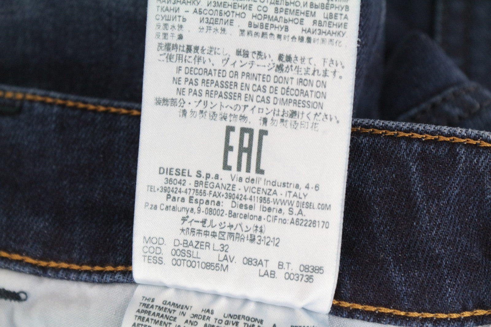 DIESEL D-Blazer 083AT W26/L32 Men Jeans Tapered Leg Wash Blue Cotton Stretch