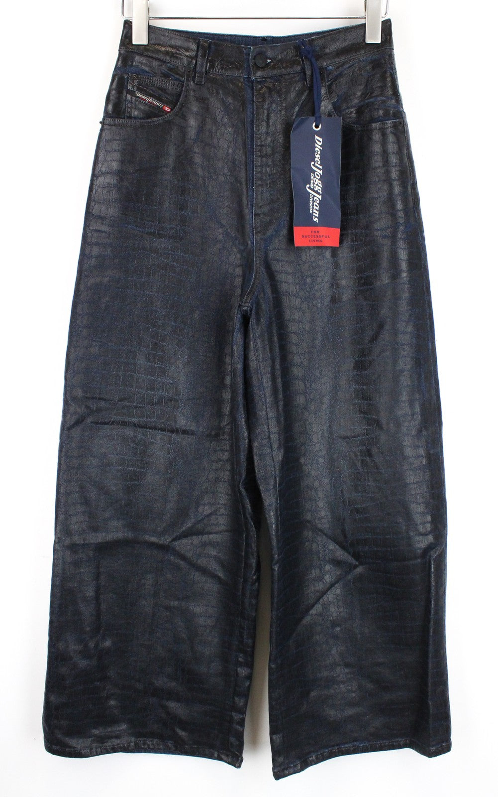 DIESEL D-Luite-SX-T 0094R W26 Women Jeans Animal Print Flared Sweat Jogg Coated