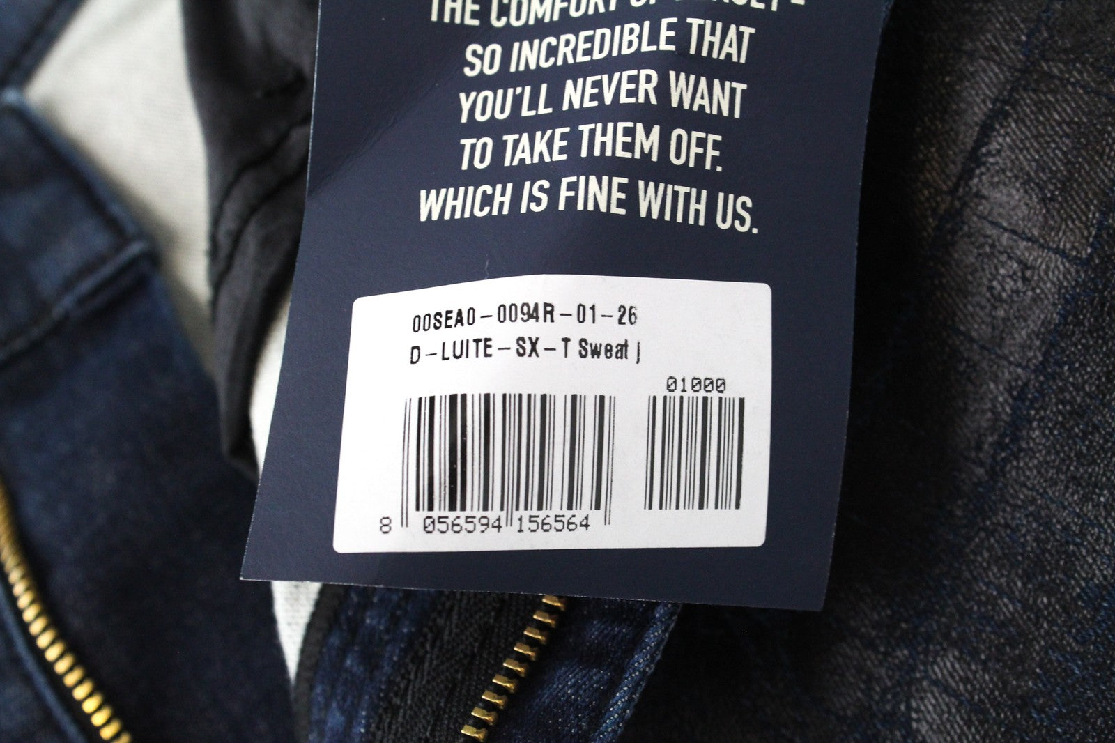 DIESEL D-Luite-SX-T 0094R W26 Women Jeans Animal Print Flared Sweat Jogg Coated