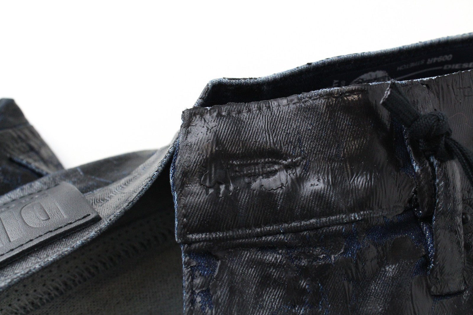 DIESEL D-Luite-SX-T 0094R W25 Women Jeans Coated Animal Print Sweat Jogg Flared