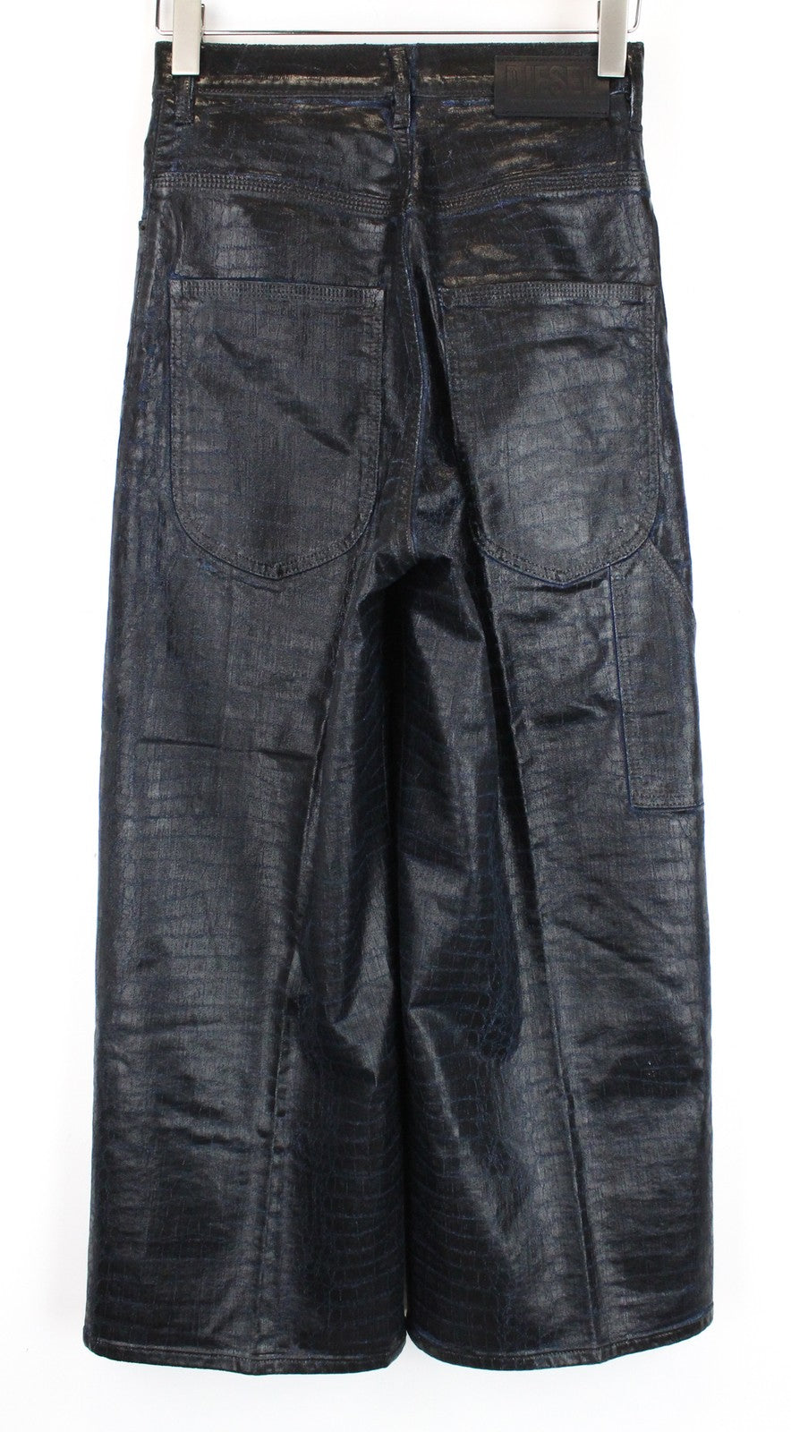 DIESEL D-Luite-SX-T 0094R W25 Women Jeans Coated Animal Print Sweat Jogg Flared