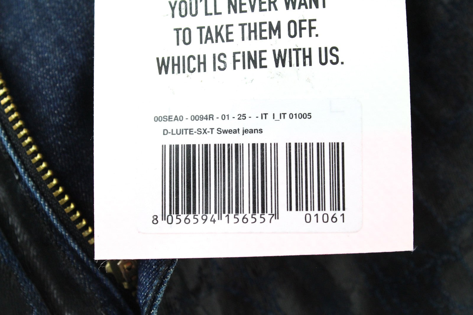 DIESEL D-Luite-SX-T 0094R W25 Women Jeans Coated Animal Print Sweat Jogg Flared