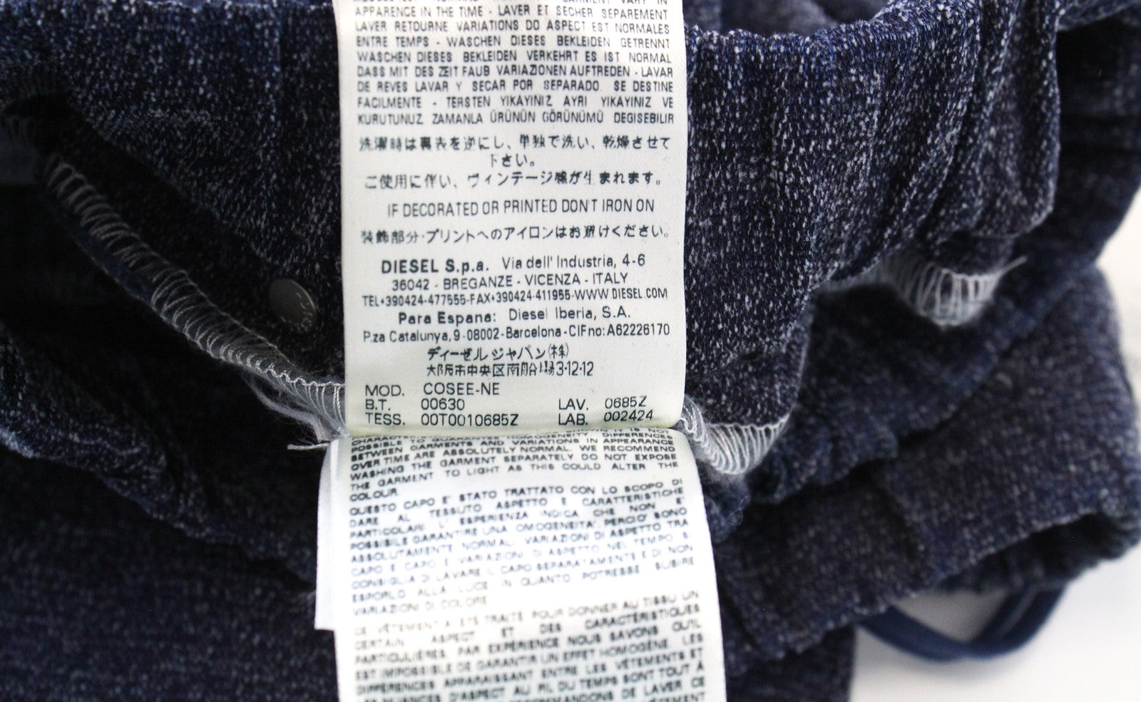 DIESEL Cosee-NE 0685Z W27 Women Trousers Boyfriend Fit Blue Pull-On Sweat Jogg