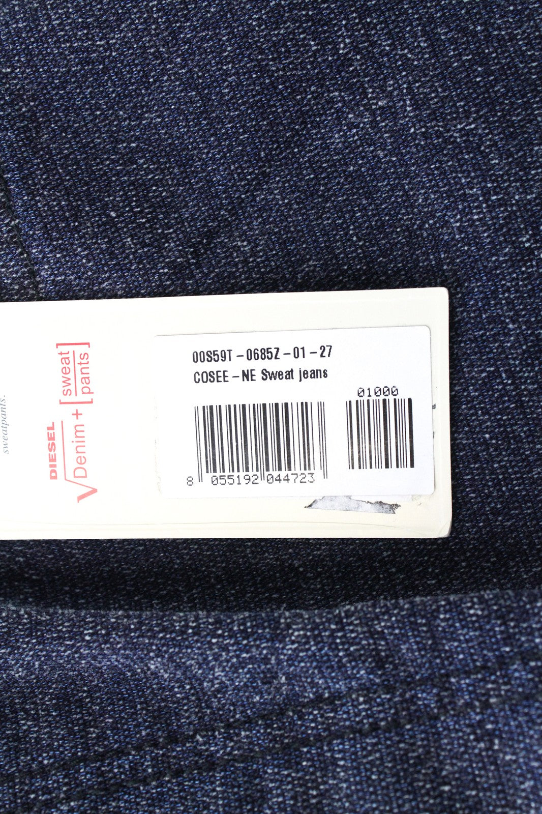 DIESEL Cosee-NE 0685Z W27 Women Trousers Boyfriend Fit Blue Pull-On Sweat Jogg