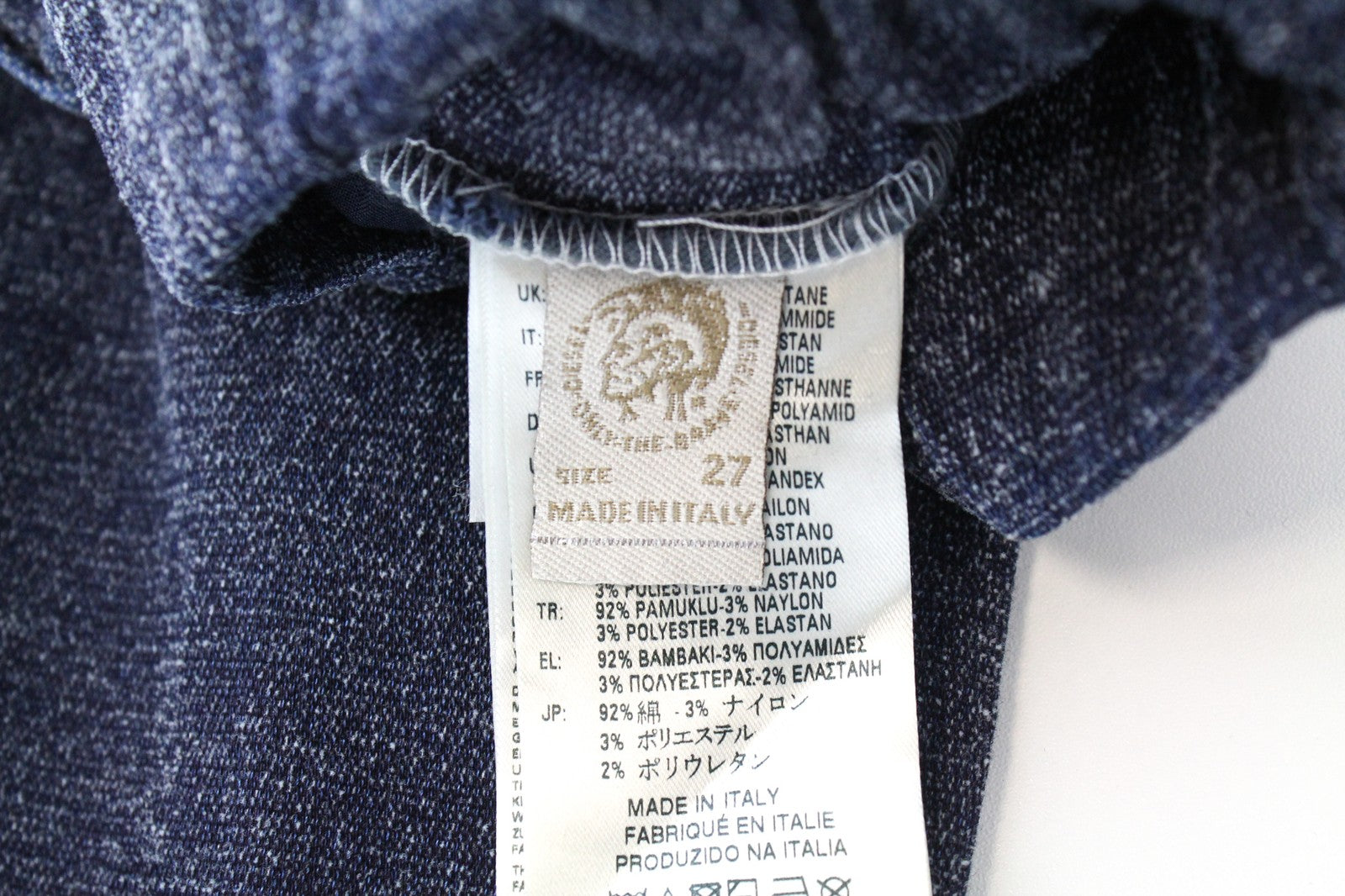 DIESEL Cosee-NE 0685Z W27 Women Trousers Boyfriend Fit Blue Pull-On Sweat Jogg