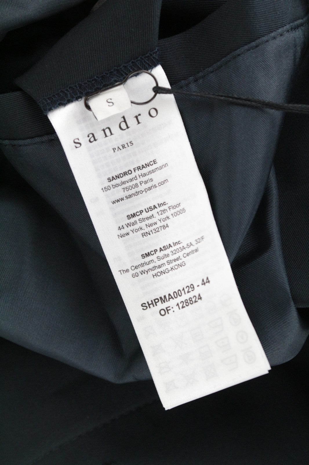 SANDRO S Men Coat Marine Blue Mac Town Trench Classic Slim Fit Notch RRP€385