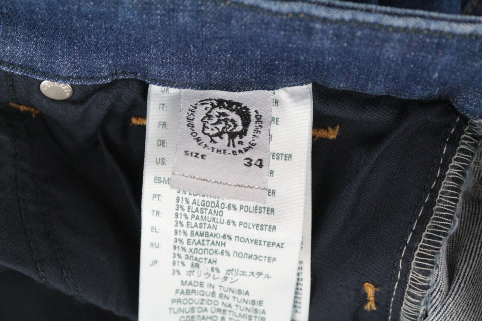 DIESEL Slandy 088AT W34/L32 Women Jeans Mid-Blue Distress Super Slim Skinny