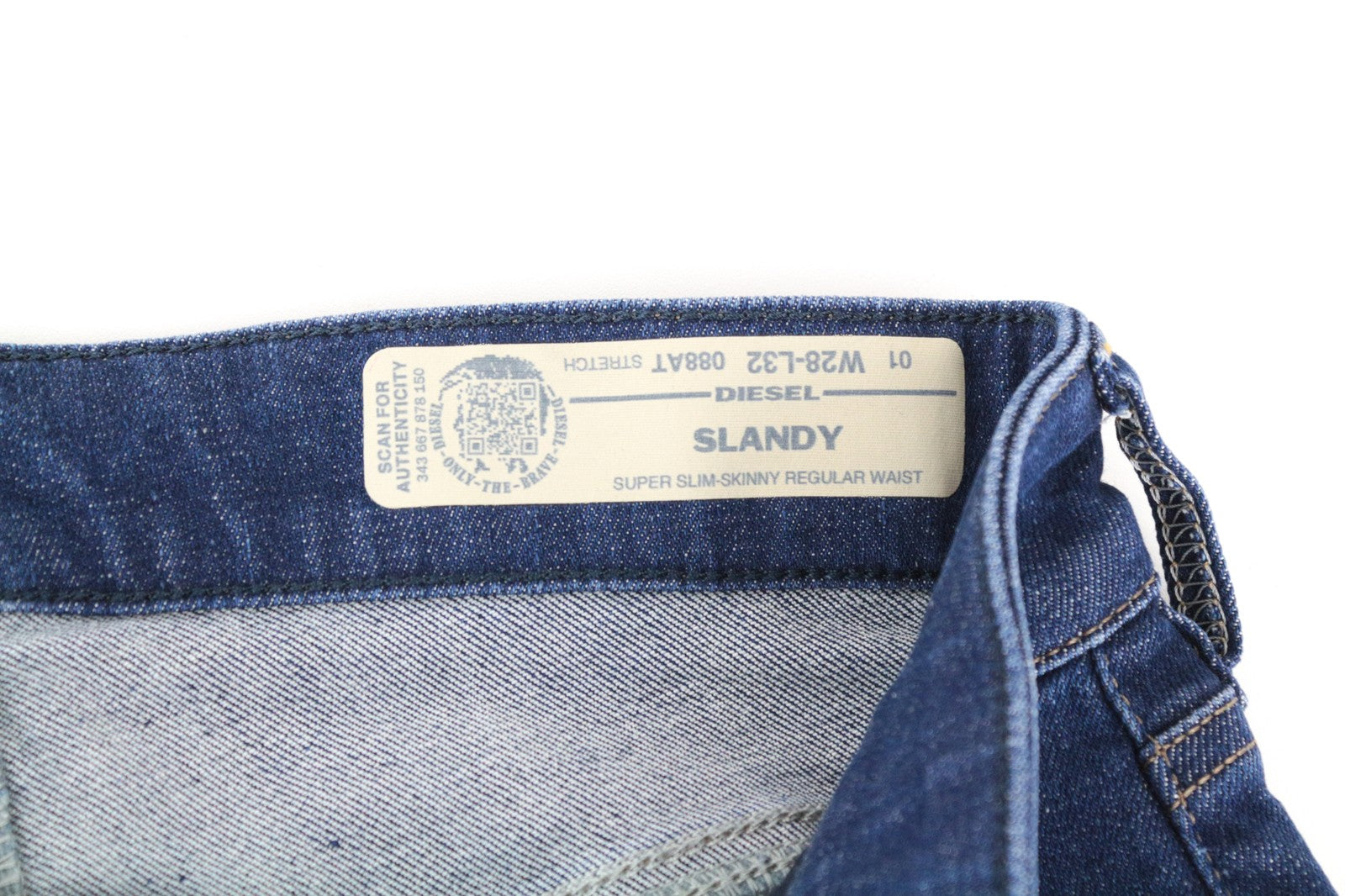 DIESEL Slandy 088AT W28/L32 Women Jeans Super Slim Skinny Stretch Blue Distress