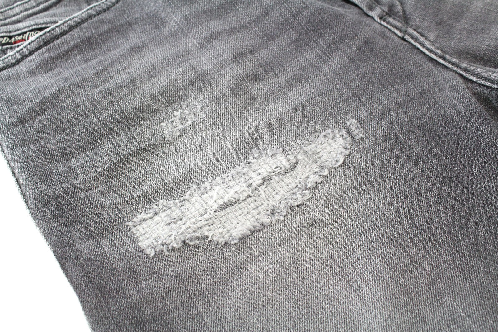 DIESEL D-Eetar 0890F W29/L30 Men Jeans Faded Grey Stretch Tapered Fit Distressed