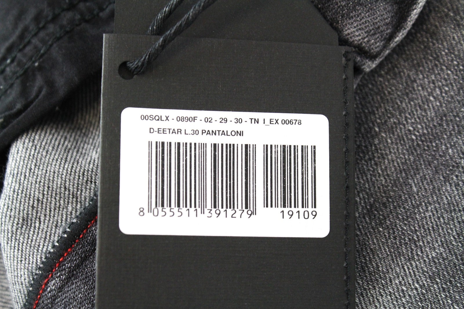 DIESEL D-Eetar 0890F W29/L30 Men Jeans Faded Grey Stretch Tapered Fit Distressed