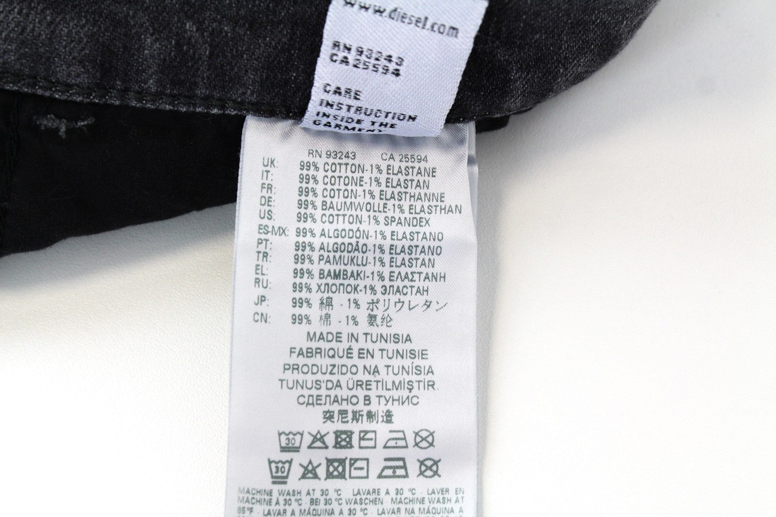 DIESEL D-Eetar 0890F W29/L30 Men Jeans Faded Grey Stretch Tapered Fit Distressed