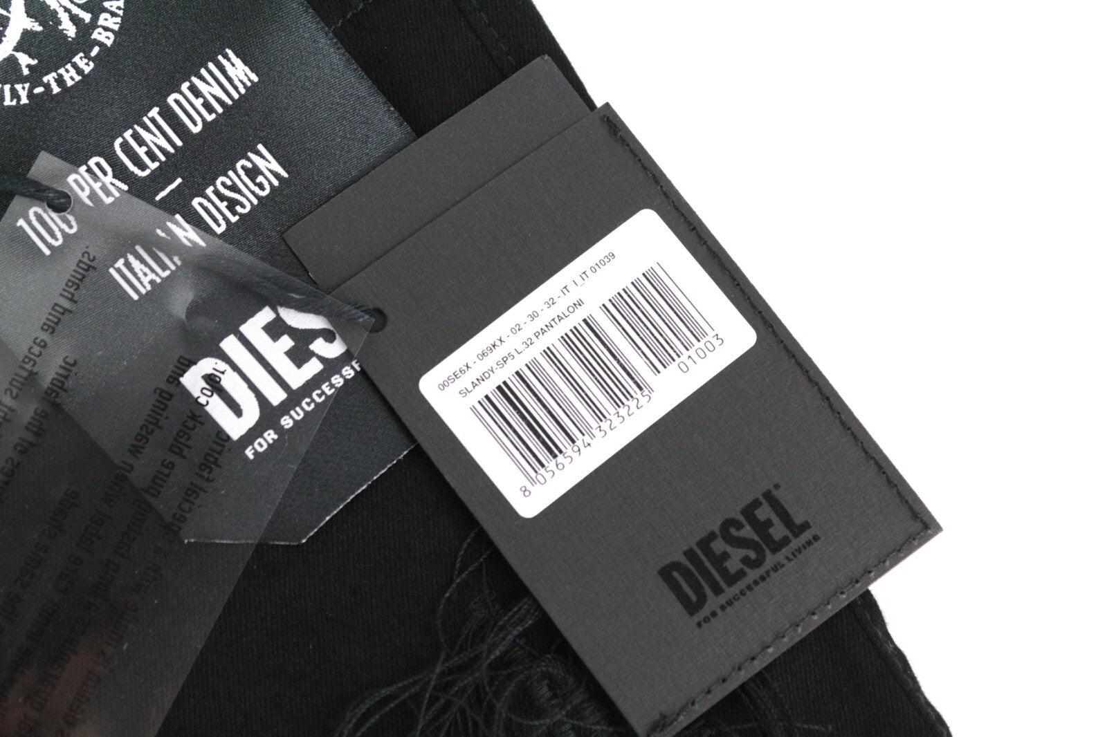 DIESEL Slandy-SP5 069KX W30/L32 Women Jeans Zip Super Skinny Stretch Print Black