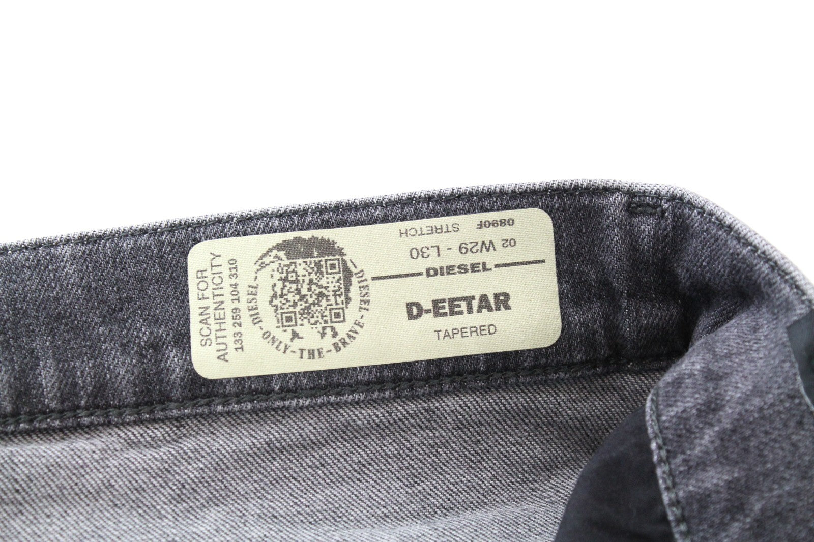 DIESEL D-Eetar 0890F W29/L30 Men Jeans Tapered Fit Distressed Faded Grey Stretch