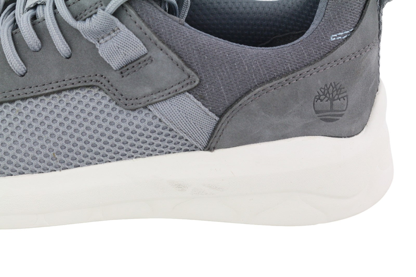 TIMBERLAND A3QBA Men Sneakers EU42 Grey Low Top Lace Up Almond Toe Green Stride