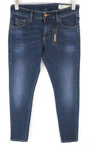 DIESEL Slandy-Low 084UT W30/L30 Women Jeans Stretchy Dark Blue Super Slim Skinny