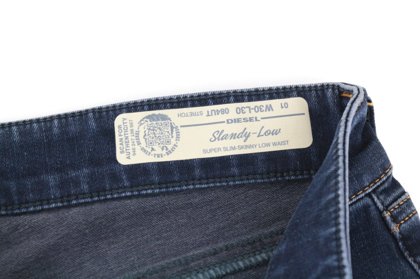 DIESEL Slandy-Low 084UT W30/L30 Women Jeans Stretchy Dark Blue Super Slim Skinny