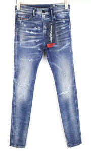 DIESEL D-Reeft-T 0870O W26 Men Jeans Skinny Boys Sweat Jogg Aged Look Stained