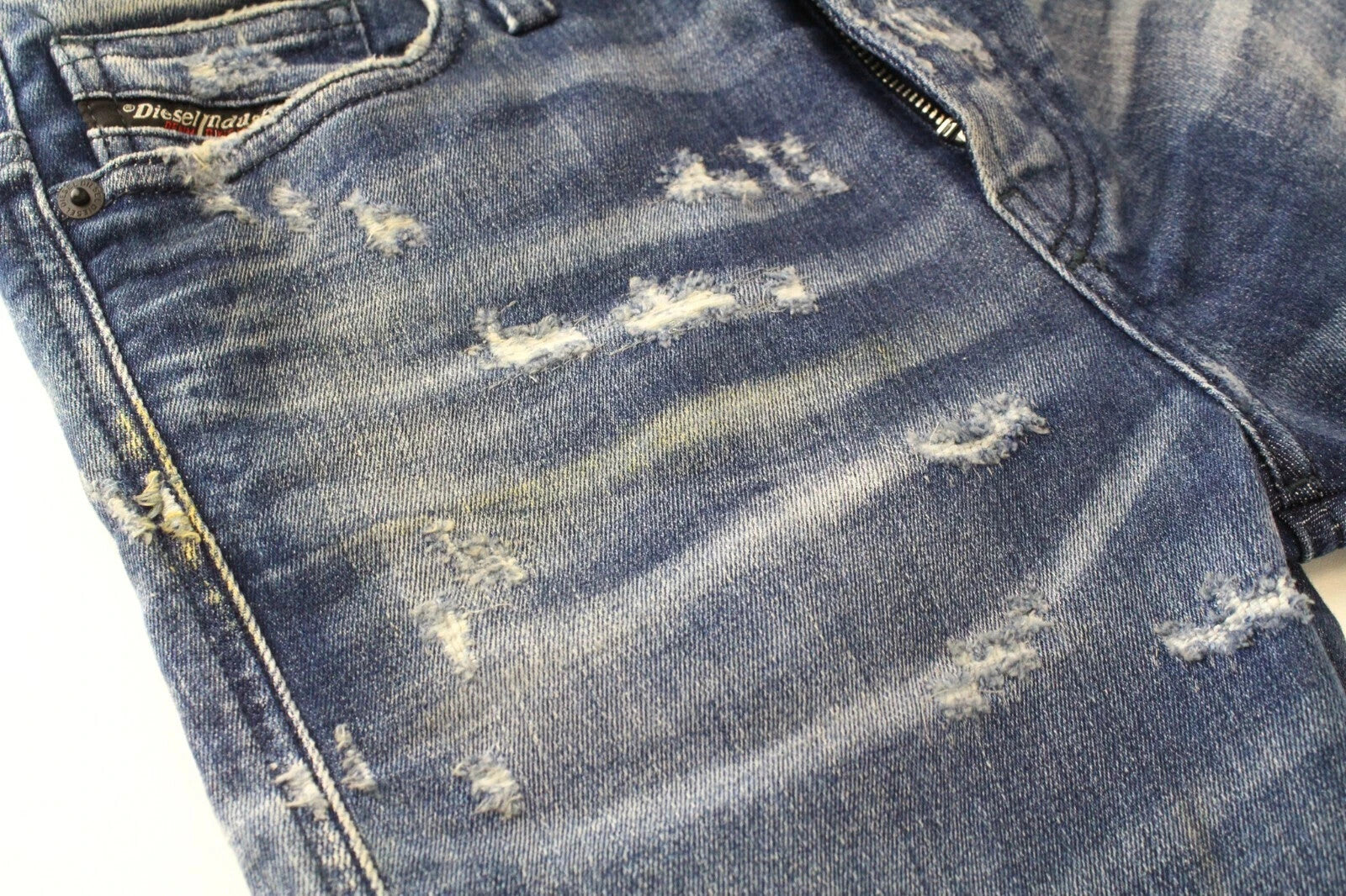 DIESEL D-Reeft-T 0870O W26 Men Jeans Skinny Boys Sweat Jogg Aged Look Stained