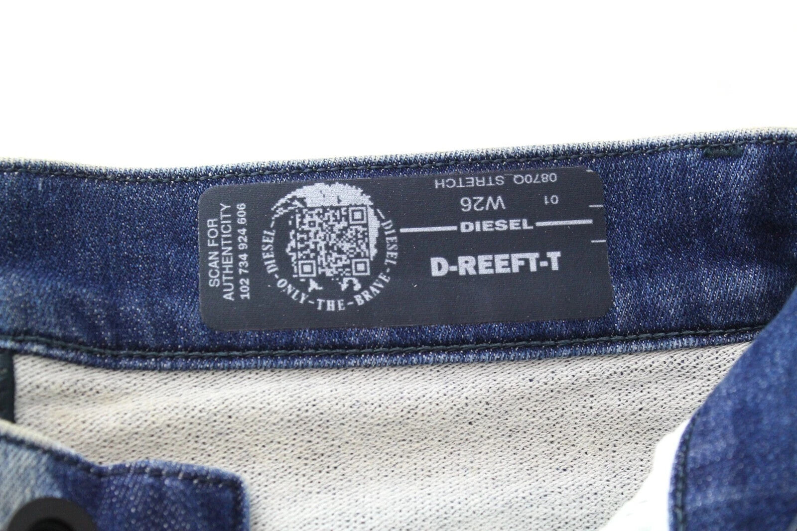 DIESEL D-Reeft-T 0870O W26 Men Jeans Skinny Boys Sweat Jogg Aged Look Stained