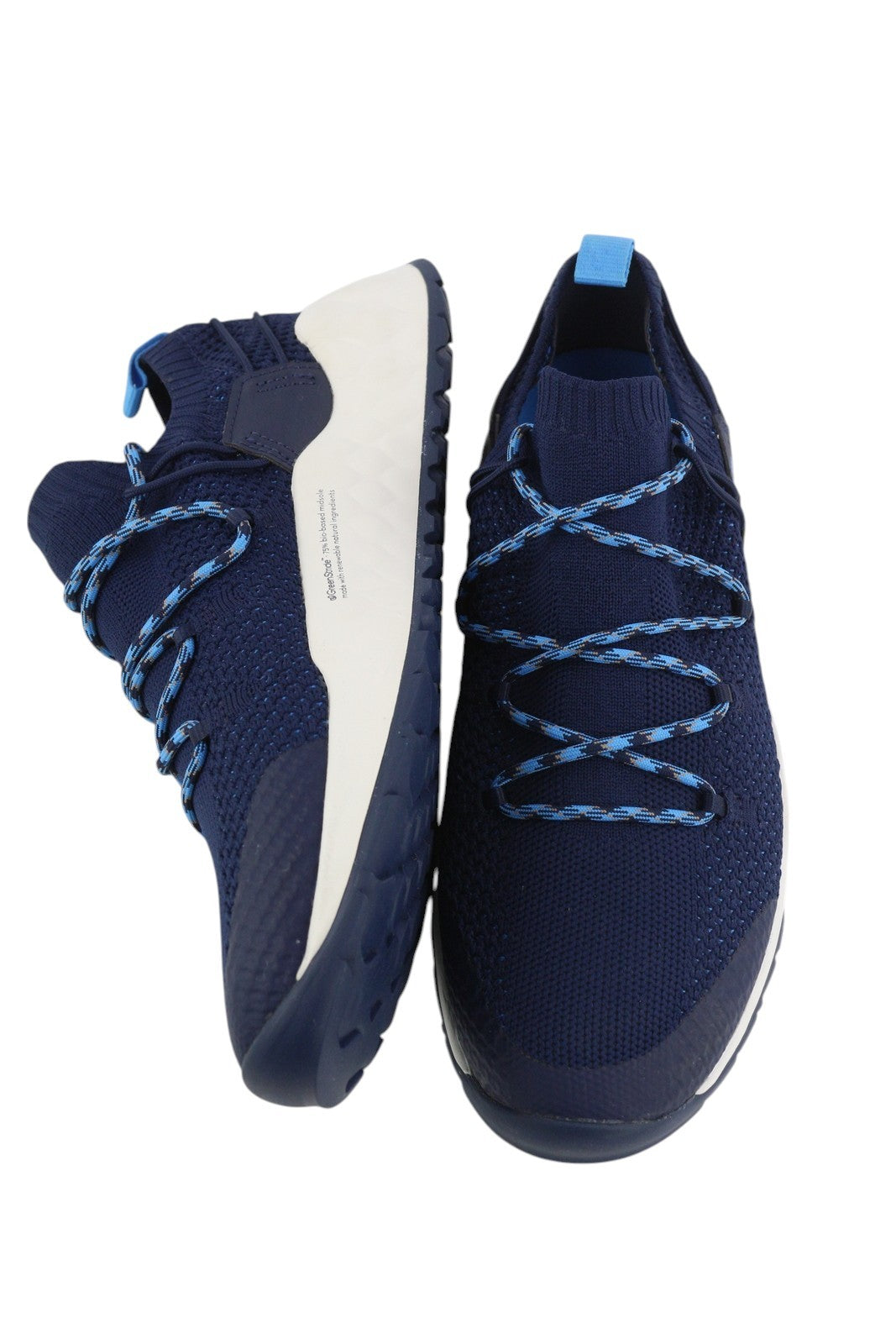 TIMBERLAND A3DBT Men Sneakers EU41.5 Blue Low Top Almond Toe Logo Green Stride