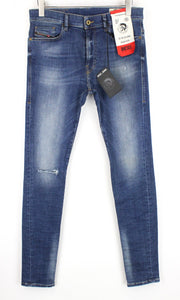 DIESEL D-Amny 086AV W31/L32 vyriški tamprūs džinsai su užtrauktuku, aptempti, dirbtinai sendinti 