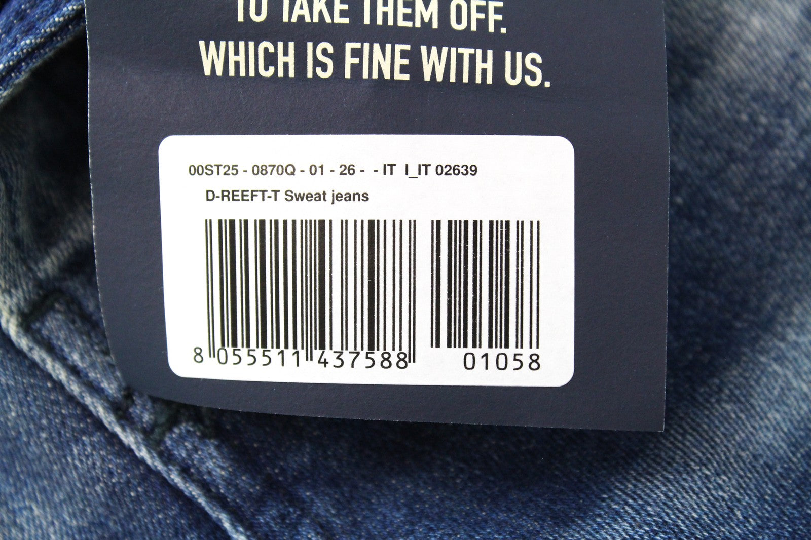 DIESEL D-Reeft-T 0870O W26 Men Jeans Sweat Jogg Skinny Boys Aged Look Stained