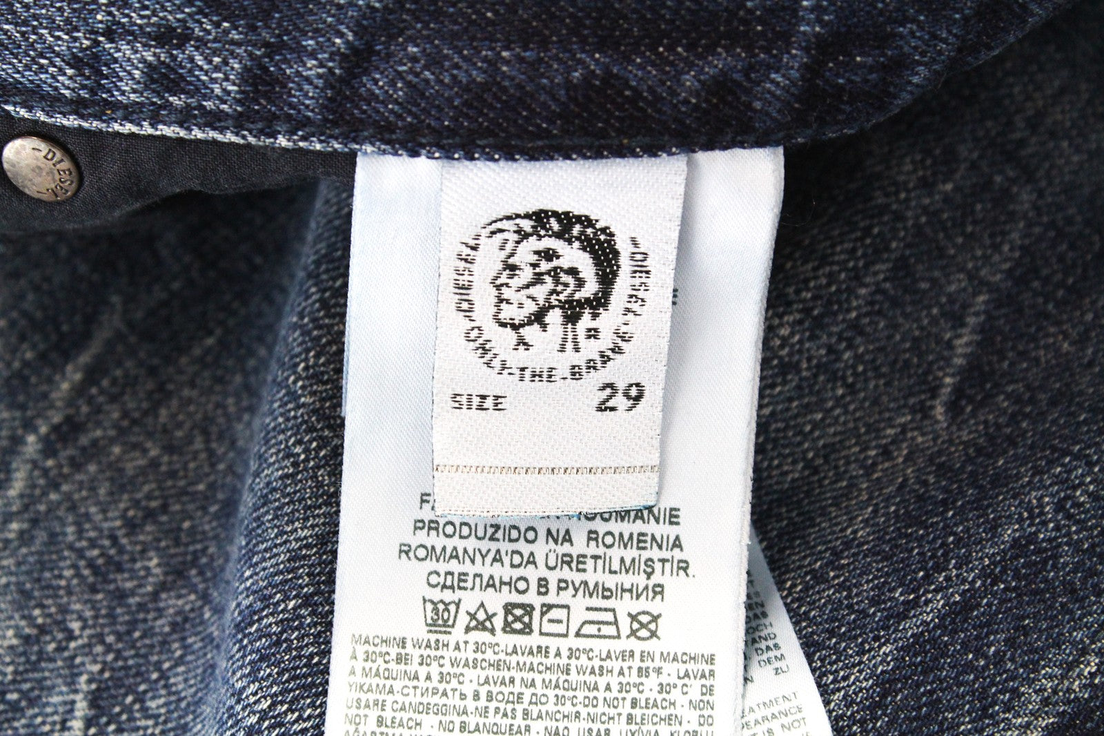 DIESEL Mharky 080AG W29/L30 Men Jeans Slim Skinny Distressed Blue Stone Washed