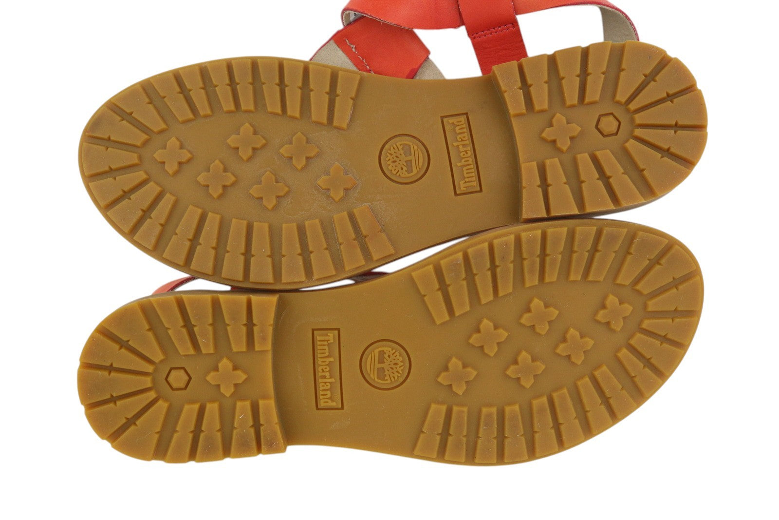 TIMBERLAND A23UF Women Sandals EU36 Orange Leather Open Toe Flat Buckle Casual