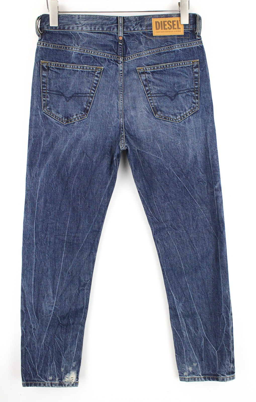 DIESEL Mharky 080AG W29/L30 Men Jeans Slim Skinny Stone Washed Distressed Blue