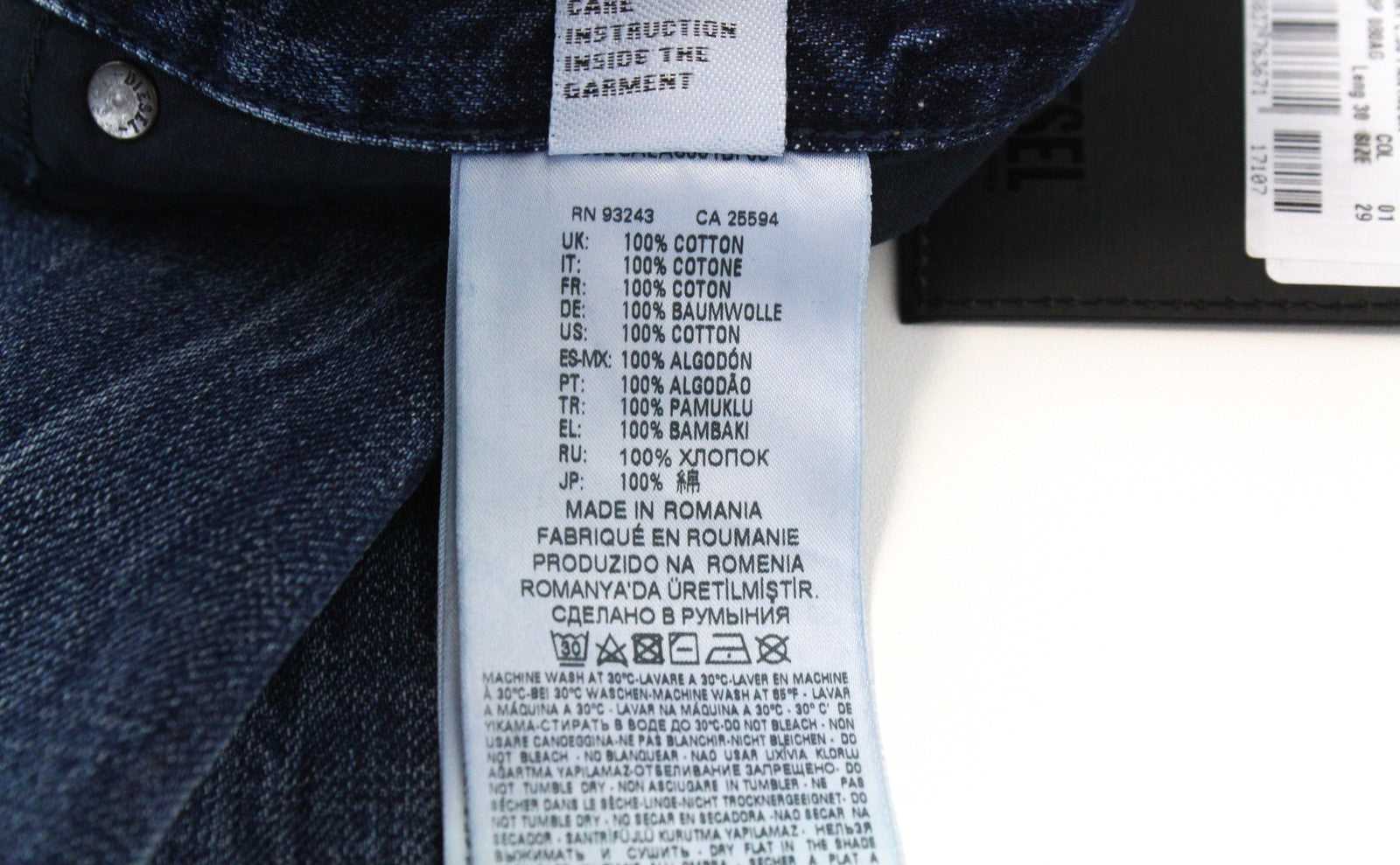 DIESEL Mharky 080AG W29/L30 Men Jeans Slim Skinny Stone Washed Distressed Blue