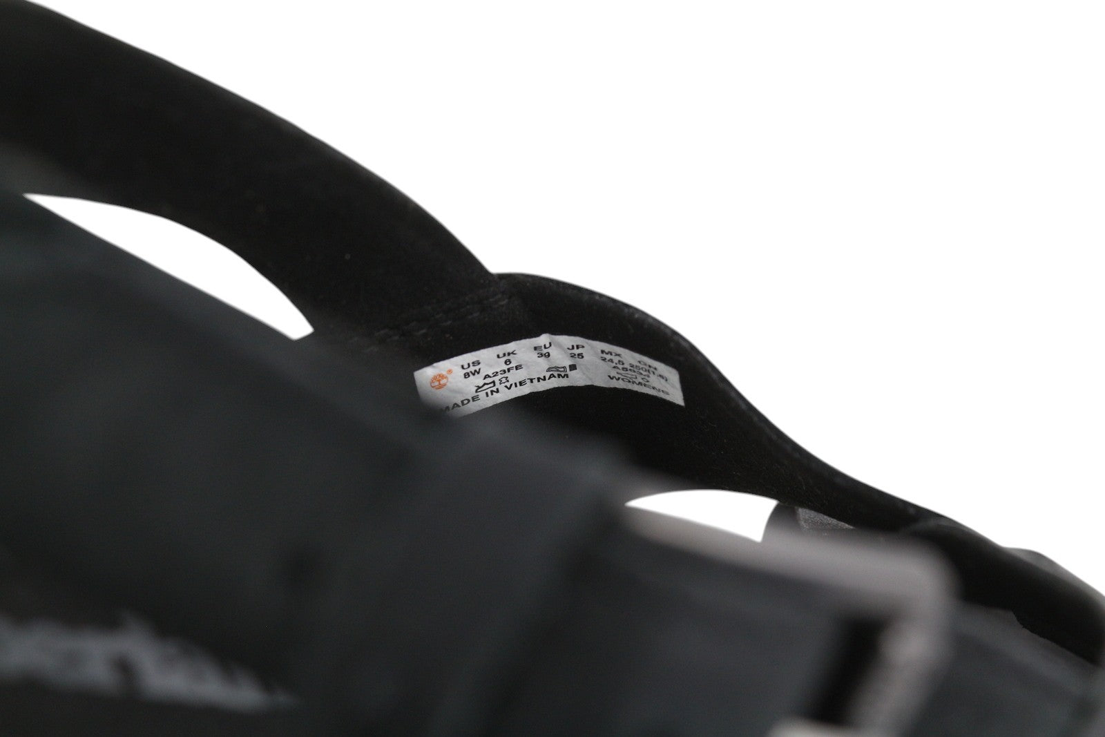 TIMBERLAND A23FE Women Sandals EU39 Black Leather Platform Soles Buckle Logo