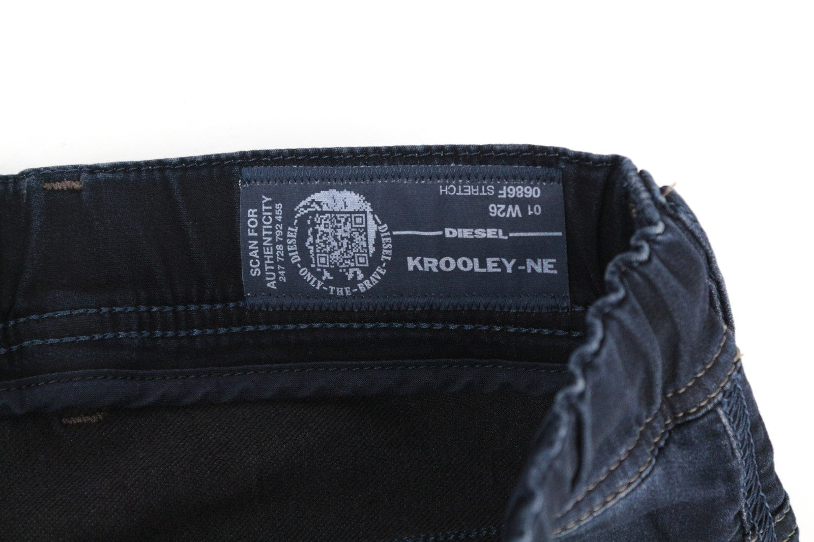 DIESEL Krooley-Ne 0686F W26 Men Jeans Stretch Boys Blue Sweat Jogg Tapered