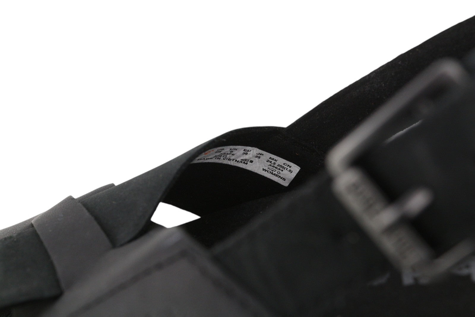 TIMBERLAND A23FE Women Sandals EU39 Black Leather Platform Soles Buckle Logo