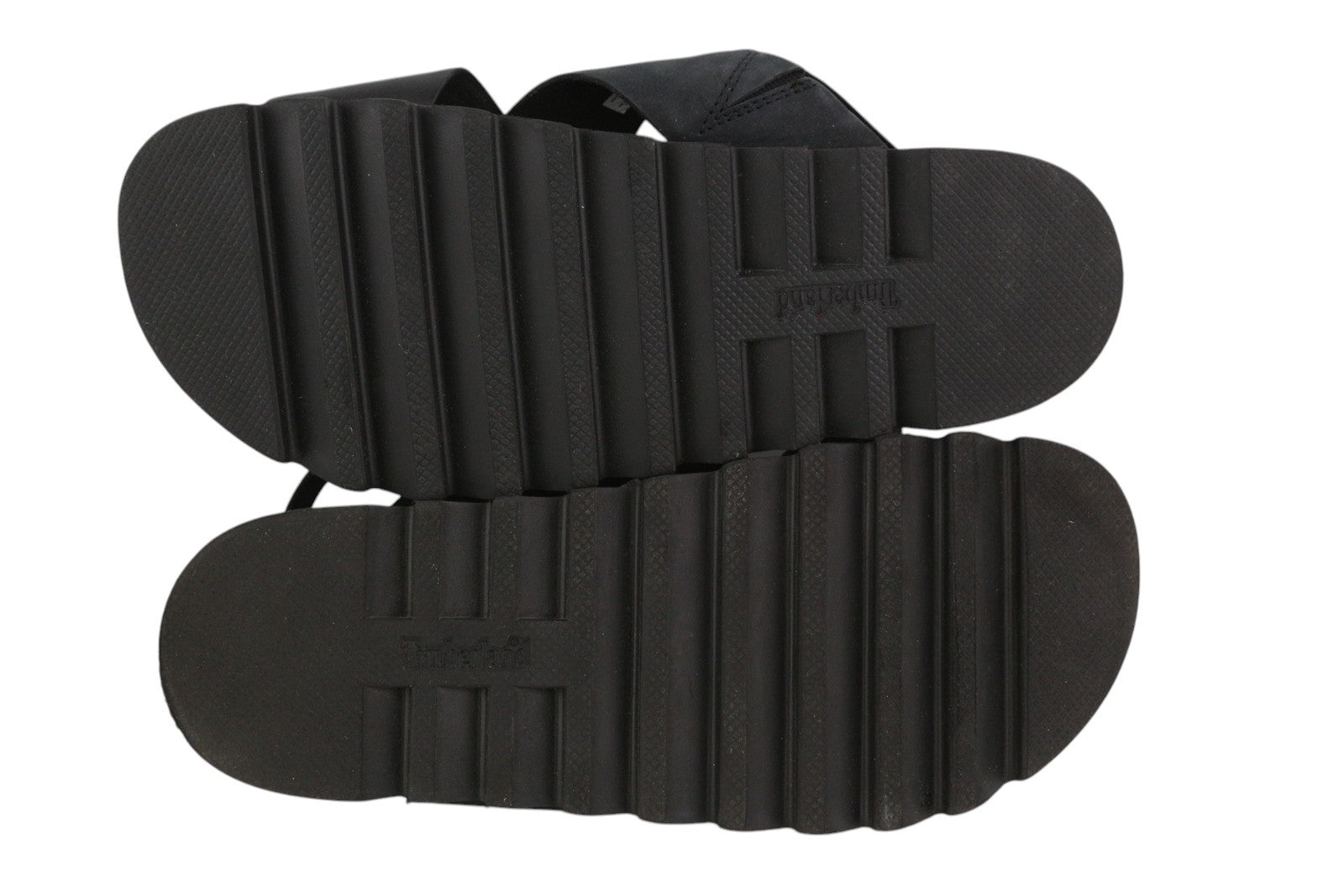 TIMBERLAND A23FE Women Sandals EU39 Black Leather Platform Soles Buckle Logo