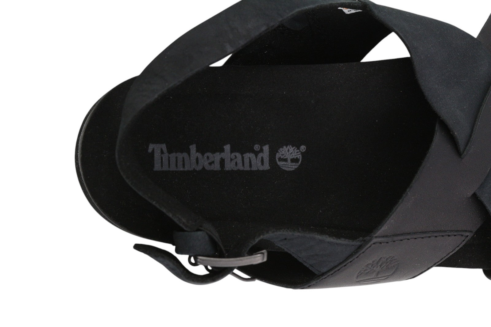TIMBERLAND A23FE Women Sandals EU39 Black Leather Platform Soles Buckle Logo