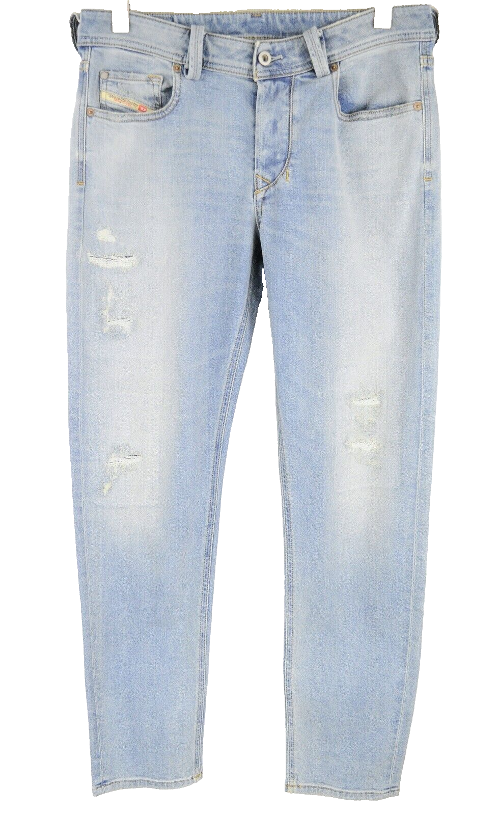 DIESEL Larkee-Beex 087AX vyriški džinsai W32/L32 siaurėjantys, dirbtinai nuskusti mėlyni 
