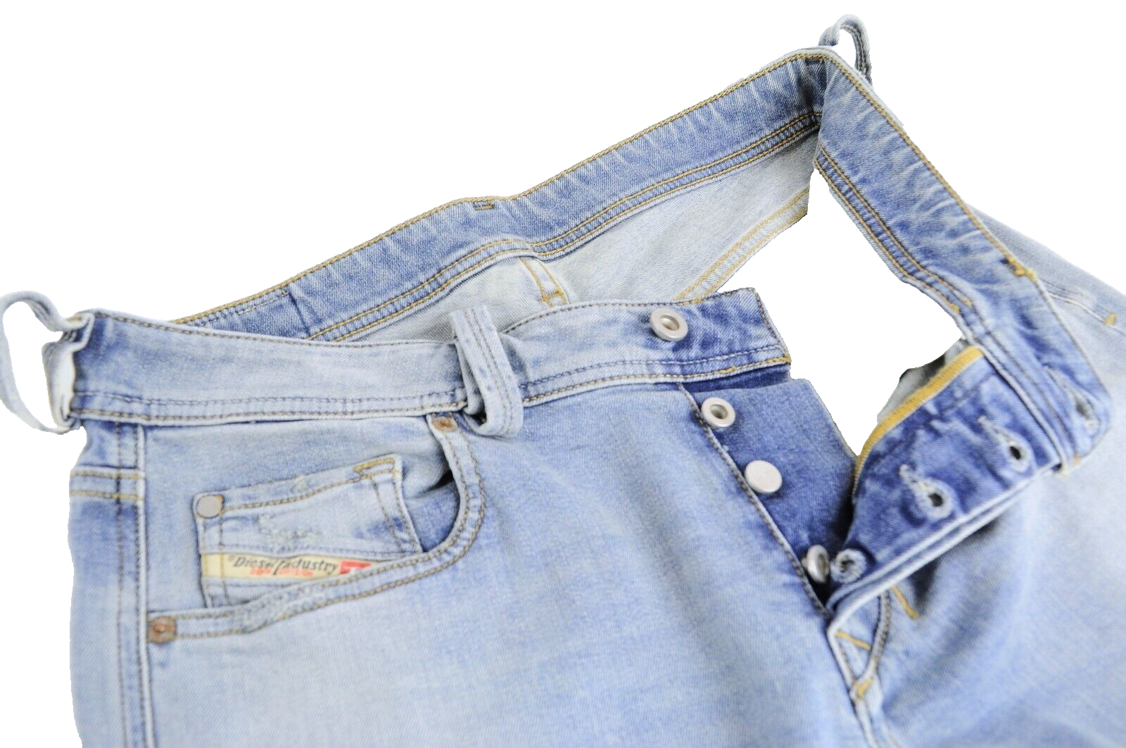 DIESEL Larkee-Beex 087AX vyriški džinsai W32/L32 siaurėjantys, dirbtinai nuskusti mėlyni 