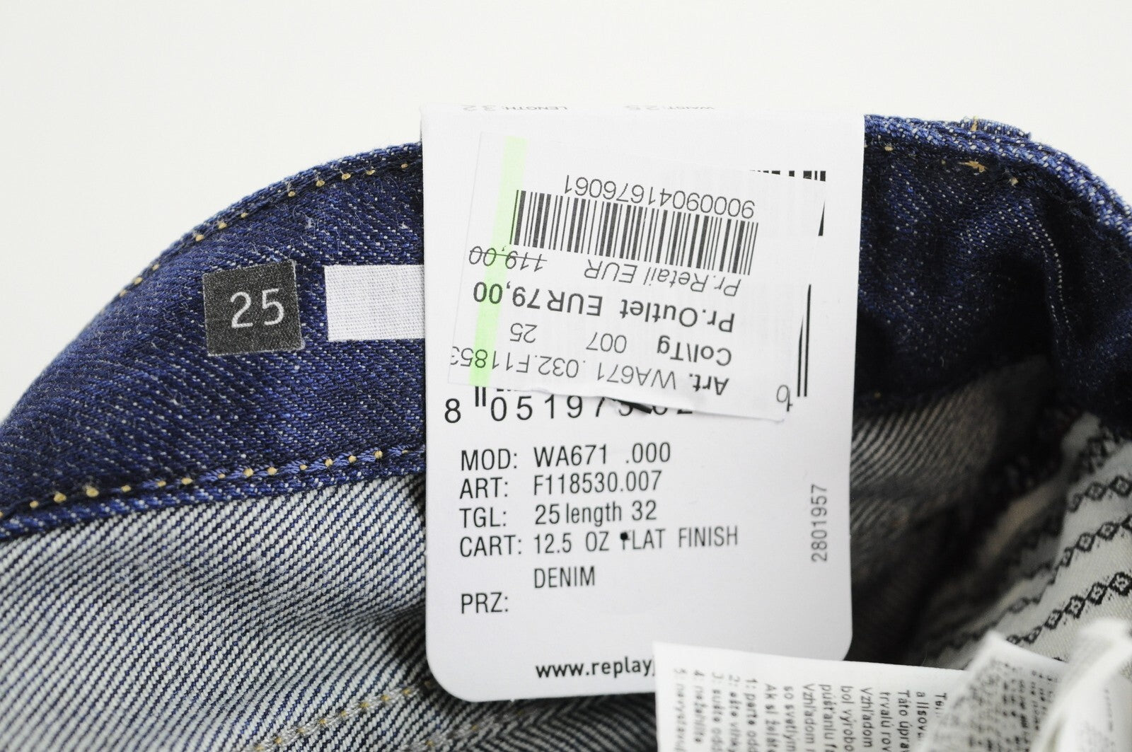 REPLAY Jacksy Womens Jeans W25/L32 Straight  Washed Blue