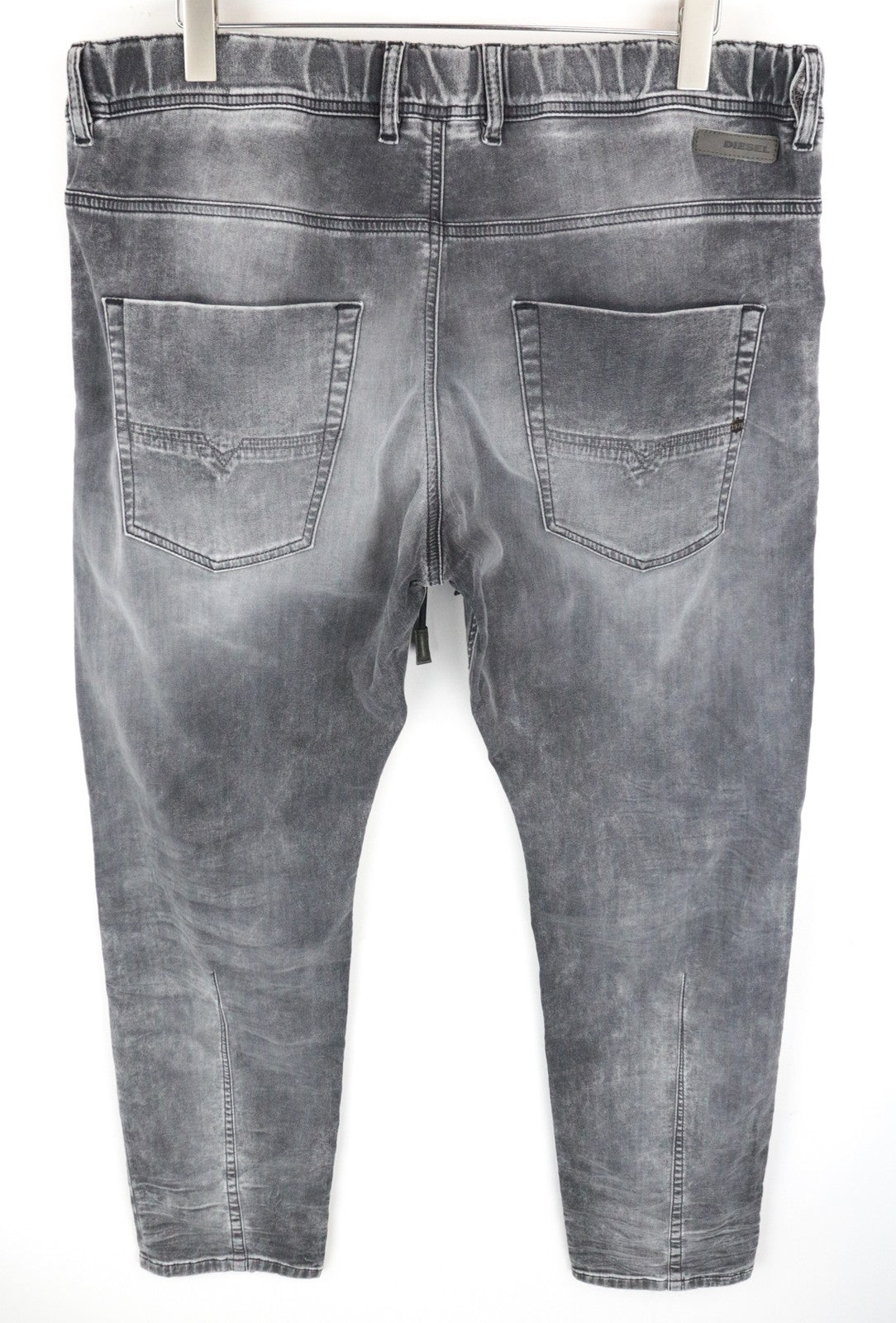 DIESEL Krooley-Ne 0855B W38 Men Jeans Sweat Jogg Faded Out Tapered Denim Grey