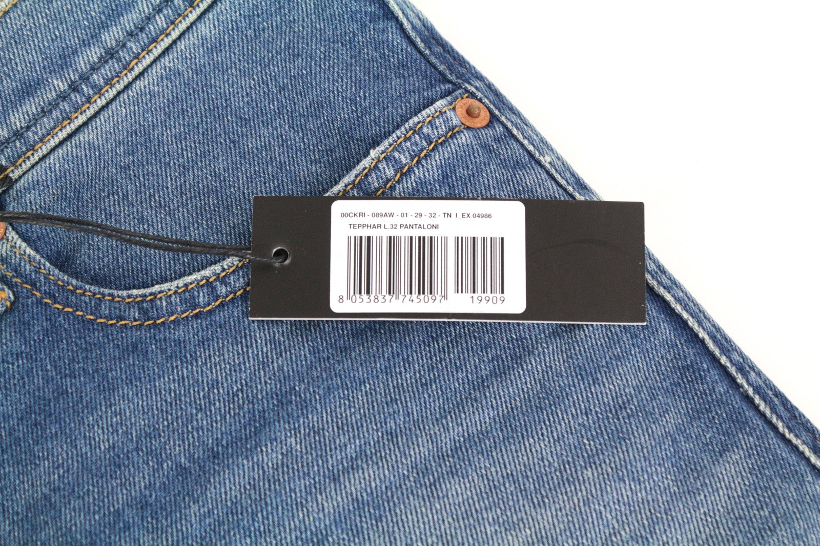 DIESEL Tepphar 089AW W29/L32 Men Jeans Slim Carrot Distressed Stained Denim