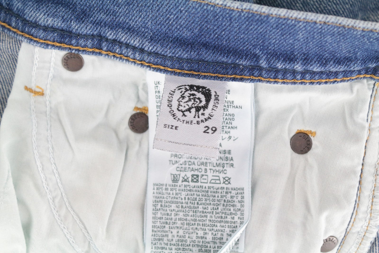 DIESEL Tepphar 089AW W29/L32 Men Jeans Slim Carrot Distressed Stained Denim