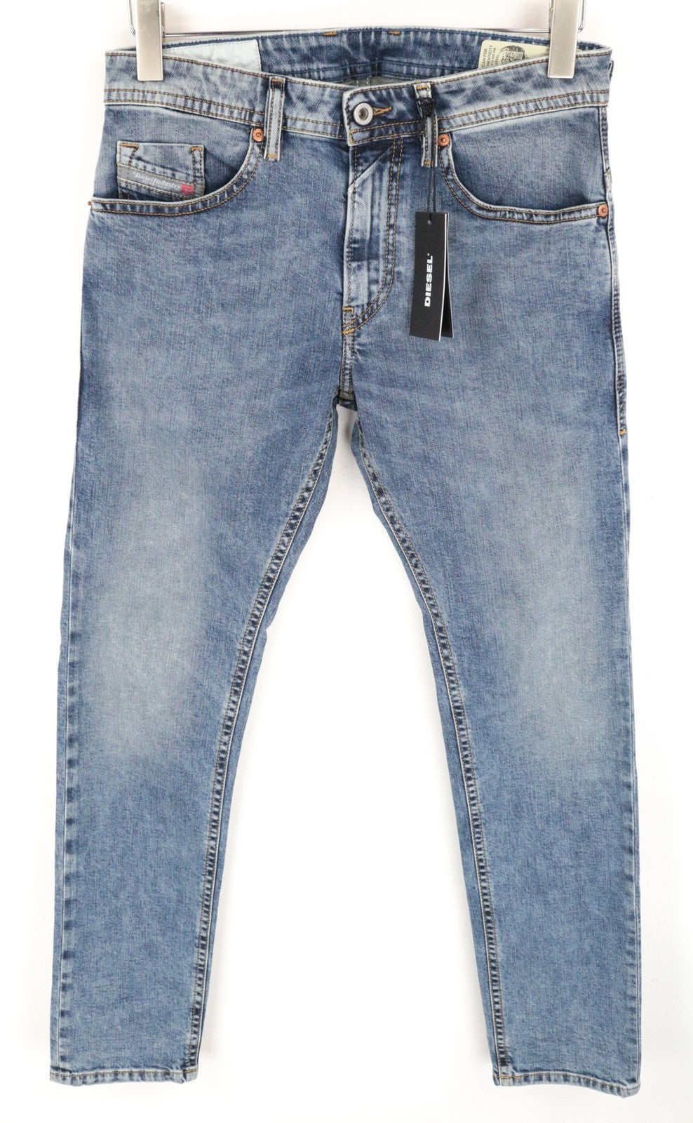 DIESEL Thommer 084UX W28/L30 Men Jeans Slim-Skinny Stained Zip Fly Stone Washed