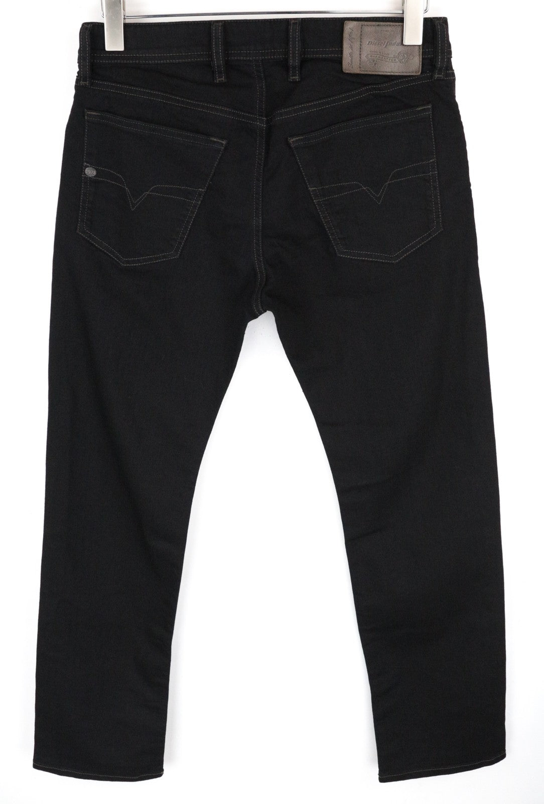 DIESEL Waykee 0886Z W29/L32 Men Jeans Straight Fit Stretchy Black Plain Denim