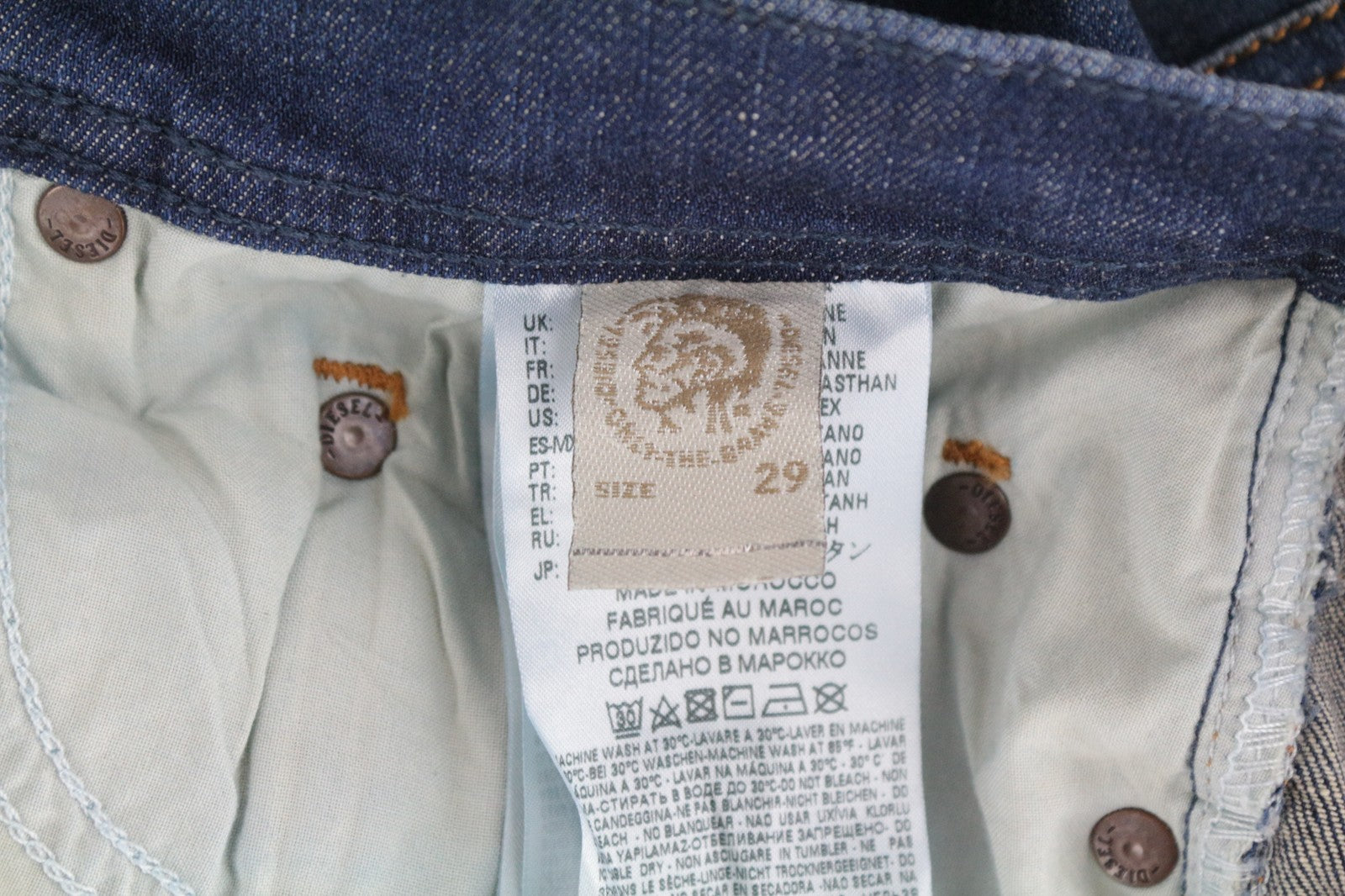 DIESEL Tepphar 084TX W29/L32 Men Jeans Slim Carrot Fit Distressed Aged Look Blue