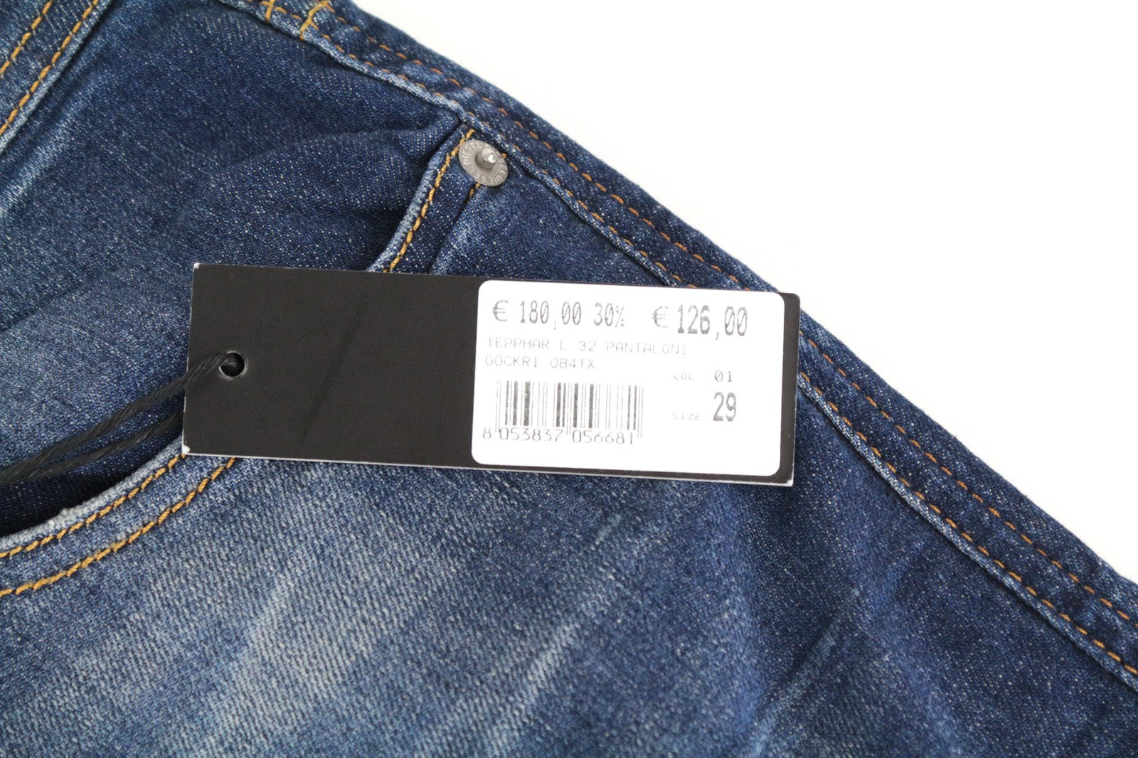 DIESEL Tepphar 084TX W29/L32 Men Jeans Slim Carrot Fit Distressed Aged Look Blue