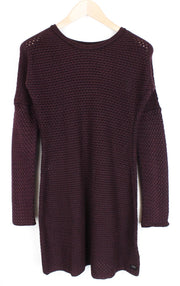 REPLAY Knitwear Women's Dress XS Jumper Dress Tight-Knitted Burgundy Slim Fit